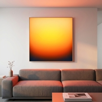 LUZ Luminaire mural rectangulaire LED effet coucher de soleil, cadre en aluminium, intensité réglable, acrylique rétroéclairé, écologique, haute luminosité