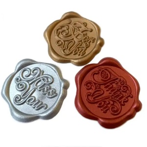 Customized Self Adhesive Wax Seal Stickers with Gold Custom Logo PVC Material Waterproof for Candle Use and Envelopes - Product Image 3