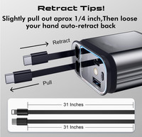 Chargeur de voiture rétractable pour iPhone 16/15/14/13/12 Android Pixel USB-C adaptateur de lumière étoilée rapide allume-cigare
