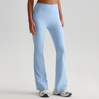 Pantalon de yoga évasé taille haute pour femme, sans effet camel toe, effet ventre plat, rehaussement des fesses en V, leggings décontractés pour l'entraînement