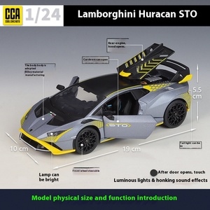 CCA 1:24 Modèle réduit de voiture en alliage lambor-ghini Huracan STO Modèle de voiture en alliage Modèle de simulation Collection Décoration Portes Ouvertes Jouet - Product Image 2