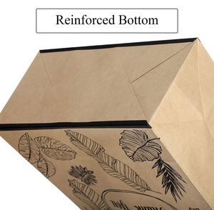 Bolsas de Papel Kraft Pequeñas y Grandes al por Mayor, Pintadas a Mano con Diseños de Plantas, Materiales Reciclados, Logotipo Personalizado para Envasado de Alimentos y Regalos - Product Image 4