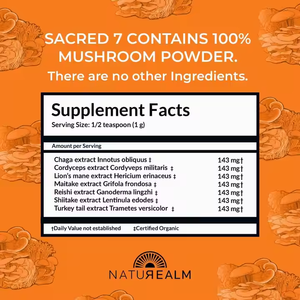OEM/ODM Organic Sacred 7 Mushroom Extract <b>Powder</b> with Chaga, Cordyceps, Lion's Mane for Immunity, Cognition & Stress Support - Product Image 4