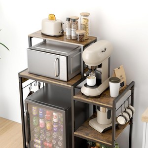 Cross-border multi-functional storage rack, household floor-standing kitchen microwave oven holder, condiment and soy <b>sauce</b> - Product Image 1