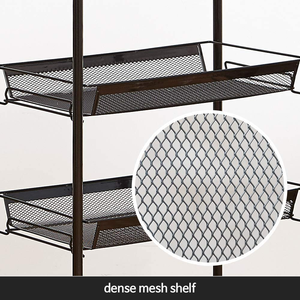 Étagère de rangement en fer sur pied pour cuisine, multifonctionnelle, quatre niveaux, pour outils de nettoyage, chariot mobile pour salle de bain avec roulettes - Product Image 2