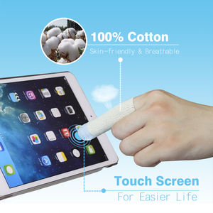 Natuurlijk Wit Touchscreen Katoenen Vingerbedjes Met Elastische Verschillende Maten Voor Handen Duimbescherming Tegen Slijtage Eczeem - Product Image 5