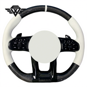 Volante de cuero deportivo de fibra de carbono para <span class=keywords><strong>Mercedes</strong></span> Benz AMG b-rabus CLASS W204 C63 W212 W218 W207 W172 G55 GLS - Product Image 1