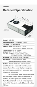 Ac 100W PD 65W công suất cao ngân hàng điện 30000mAh công suất cho máy tính xách tay máy tính xách tay máy tính 100W du lịch ngoài trời sạc di động - Product Image 4
