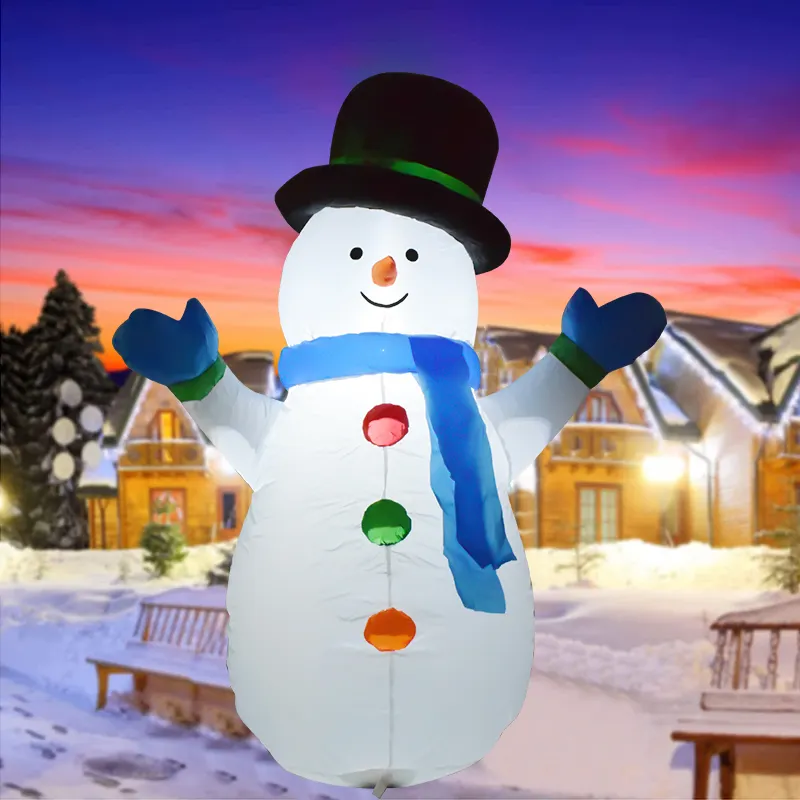 Custom Indoor Outdoor Festive Inflatable Decoration 4FT Glow Christmas Snowman With Hat And Scarf