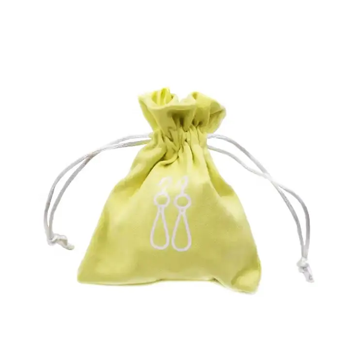Custom Small Size Fabric Design Luxury Suede Drawstring Jewelry Necklace Pouch with Logo