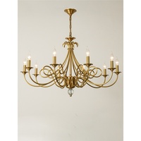 Lustre LED haut de gamme en cuivre massif, style français et américain, pour salon, design simple, bronze antique, 3500K, lumière chaude