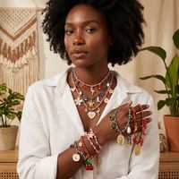 Kalung rantai warna-warni imitasi bintang laut berlapis emas DIY, gaya pantai, hiasan bunga dan hati, lucu, untuk hadiah ulang tahun