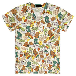 เครื่องแบบทางการแพทย์ผ้าฝ้ายแท้100% สำหรับทุกเพศชุดสครับพิมพ์ลายสำหรับโรงพยาบาล - Product Image 4