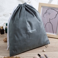 Pochette de luxe personnalisée en velours pour bougie cosmétique sac d'emballage cosmétique cadeau poussière de velours à cordon personnalisé