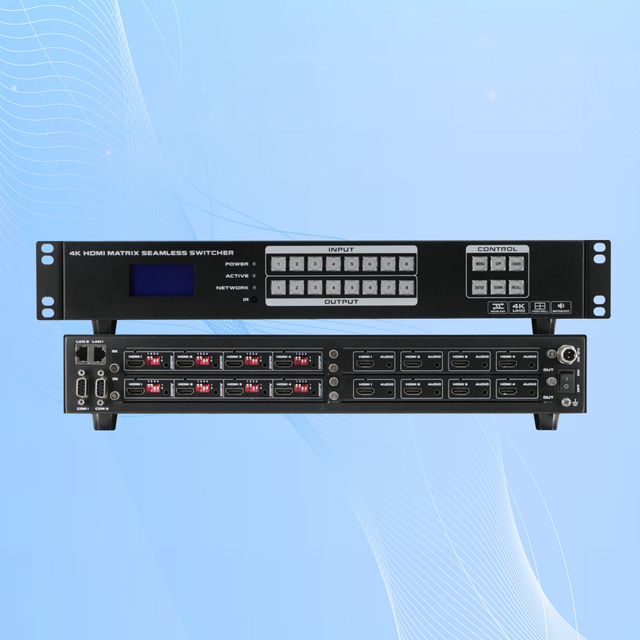 Hardrock 4K60 Seamless Switching Matrix Video Processor 8x8 Routing EDID Management Flexible IP Network Control Pro AV Metal