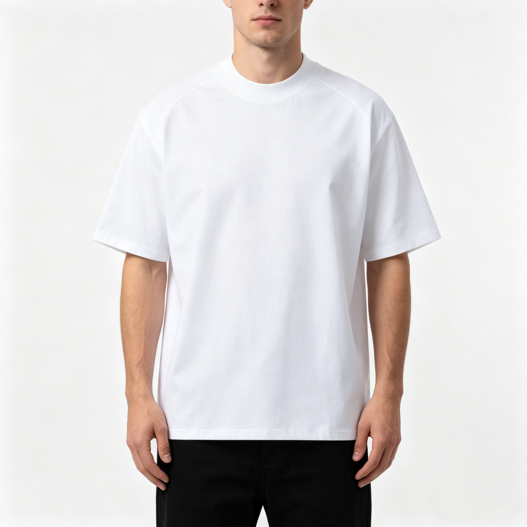 Wholesale Plain Heavyweight 300GSM Cotton Luxury Tshirt Custom Print Logo O-Neck Blank T Shirt Oversize Men's T-shirt For Men