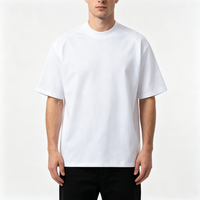 T-shirt de luxe en coton épais 300 GSM uni, personnalisable avec logo, col rond, t-shirt vierge oversize pour homme, vente en gros