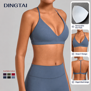 เสื้อชั้นในกีฬาสำหรับผู้หญิง Dingtai แบบปรับได้ สายรัดหลัง ทรงเต็มคัพ แผ่นรองถอดได้ คัพบาง ระบายอากาศได้ดี ยืดหยุ่นสูง - Product Image 3
