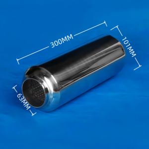 Résonateur d'échappement en acier inoxydable avec entrée de 2,5 pouces, corps surdimensionné, nouveau noyau en maille, haut débit, couple élevé, tuyau intermédiaire universel, silencieux - Product Image 2