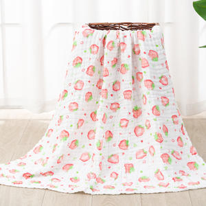 Manta de <span class=keywords><strong>gasa</strong></span> de 6 capas para bebé, edredón de muselina impreso, 100% algodón, musulmán - Product Image 5