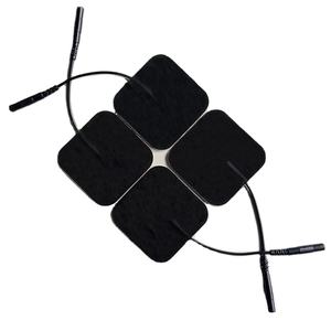 5x5cm ricambio nero decine di 2mm spina Pigtail autoadesive decine unità elettrodo Gel Pad <span class=keywords><strong>ECG</strong></span> tessuto Non tessuto Ekg elettrodi pastiglie - Product Image 2