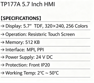 Interface homme-machine tactile TFT 5,7 pouces 6AV6642 0AA11 0AX1 SIMATIC TP177A - Product Image 3