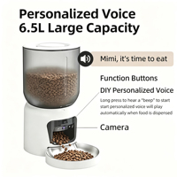 Distributeur de nourriture intelligent pour animaux de compagnie avec caméra WiFi 3MP, ABS, 6,5 L, vision nocturne, alimentation à distance via application pour chats et chiens, utilisation en intérieur