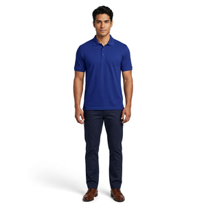 Wholesale 100% Cotton Knitted Short Sleeve for Shirts Custom Embroidery Heat-Transfer Printing 220g <b>Golf</b> for T-shirts for Men - Product Image 3