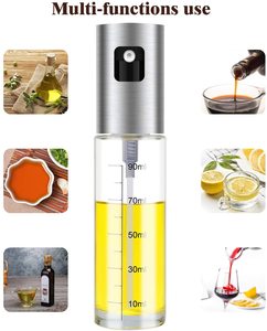 Juego de 4 Botellas de Spray de Vidrio Reutilizables de 100 ml con Pulverizador de Acero Inoxidable para Aceite de Oliva, Dispensador de Aceite para Cocinar - Product Image 2