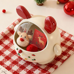DunDun Dog Storage Box Santa Shape Candy Container Desktop Decor Covered Indoor Use - Product Image 4