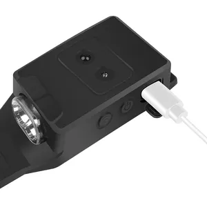 Lanterna de cabeça de led cob recarregável, luz de indução para caça com 6 modos de luz, 1200mah