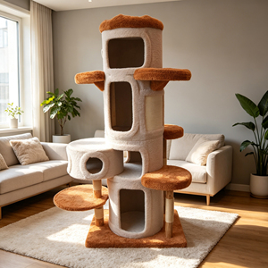 Manufacturer Wholesale Solid Wood Cat Tree Tower Sisal <b>Scratching</b> <b>Post</b> Condo Indoor Cat Climbing Frame OEM Custom - Product Image 2