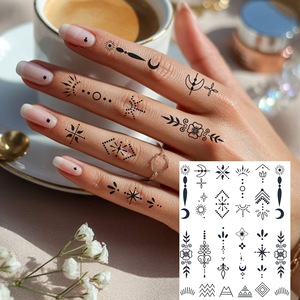 Mini adesivi impermeabili per tatuaggi temporanei, piccoli tatuaggi finti a forma di luna, stella, cuore, dita, mani, di lunga durata, per decorazioni quotidiane da donna - Product Image 5