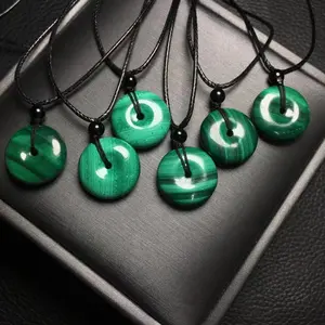 Crystal Craft Gifts Natural Malachite Crystal Ping Buckle Doughnut For Pendant Donut Bracelet