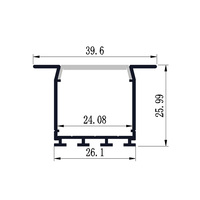 Profilé en aluminium LED encastré de haute qualité personnalisé en usine en Chine pour la décoration de bâtiment d'éclairage de bande LED