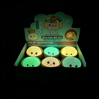 Pâte à presser anti-stress phosphorescente avec paillettes, jouets sensoriels squishy en forme de dumpling, balles anti-stress, boîte mystère, dumpling squishy