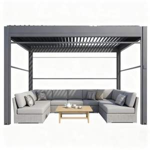 Pergola à persiennes en aluminium direct d'usine véranda à auvent rétractable à toit motorisé couverture de patio pergola pare-soleil extérieure - Product Image 1