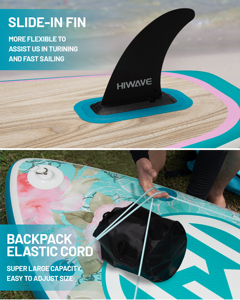 ออกแบบฟรี OEM บอร์ดพายน้ำแบบเป่าลม ขนาด 11'*34''*6'' รุ่น HW08 พร้อมที่จับแบบ Drop Stitch - Product Image 4