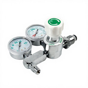Régulateur de débit et de pression pour bouteille d'oxygène médical CGA992 double jauge, durable - Product Image 1