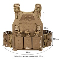 Gilet tactique multifonctionnel PS9006 en nylon MOLLE à dégagement rapide avec pochette pour chargeur, pour entraînement extérieur, camouflage utilitaire