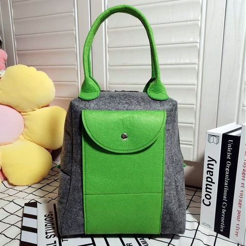 Women Felt Bag Solid Color Underarm Shoulder Bag Small Tote Clutch Purse