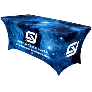 Hot Selling Good Quality Custom Made Polyester Dust Proof Stretch Spandex <strong>Table</strong> Cover <strong>Table</strong> <strong>Cloths</strong> for Trade Show - Product Image 5