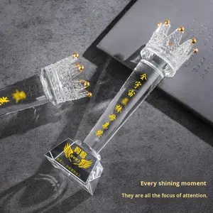 Premio de trofeo en forma de corona de cristal de lujo hecho a medida con grabado gratuito Trofeo de corona de oro de gama alta para premios <span class=keywords><strong>VIP</strong></span> y corporativos - Product Image 4