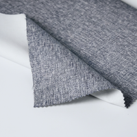 Store romain en polyester bleu chiné |   Store romain plat en tissu texturé à maille épaisse, occultant à 100 %, pour fenêtre française, salon