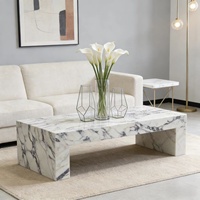 Table basse moderne de luxe nordique en marbre, socle durable Calacatta Viola, ensemble de meubles pour chambre et salon