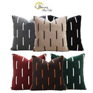 18 "copricuscino in velluto fatto a mano con fodera geometrica nera rossa Grey <span class=keywords><strong>federa</strong></span> a strisce <span class=keywords><strong>cuscino</strong></span> per divano camera da letto - Product Image 2