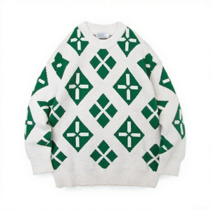 Áo len nam cổ tròn dệt jacquard tay dài OEM, họa tiết đơn giản, in logo tùy chỉnh, thích hợp cho mùa đông - Product Image 5