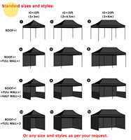 Vente en gros bon marché 3X6 3X4.5 3X3 Tente de fête en plein air à cadre en alliage d'aluminium avec fenêtre Tente pop-up pour expositions