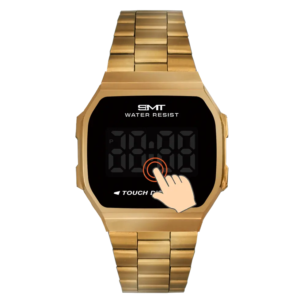 New Retro gold waterproof electronic watch unisex square small gold watch