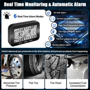 เครื่องวัดความดันลมยางไร้สายพลังงานแสงอาทิตย์แบบดิจิตอลแบบพกพา6ล้อเซ็นเซอร์ความดันความไวสูงสำหรับรถบรรทุก TPR - Product Image 4